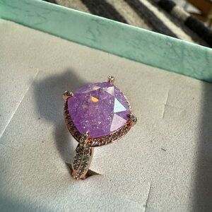 Ice crystal and rose gold ring